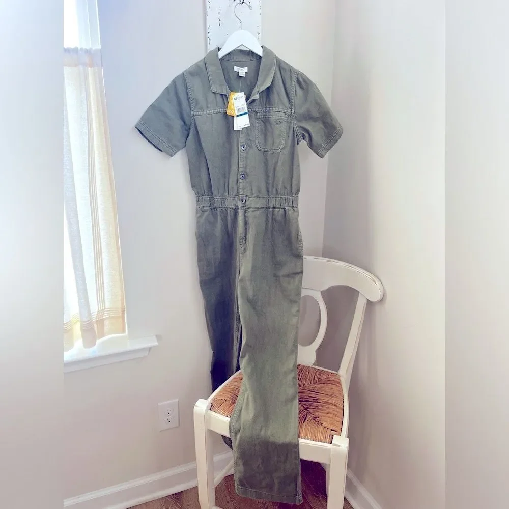 Roxy Oil Green Jumpsuit; Size Girls  X-LARGE/16. NWT! Roxy Big Girls